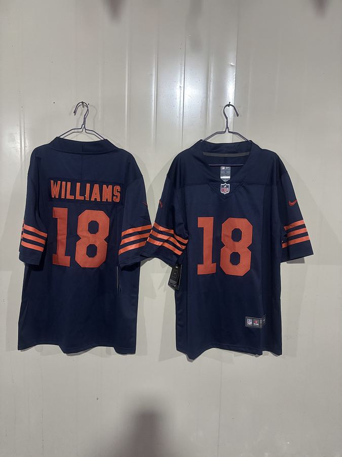 Bears #18 Navy Blue Jersey