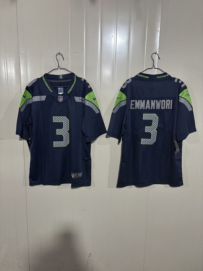 Seahawks #3 Navy Blue Jersey