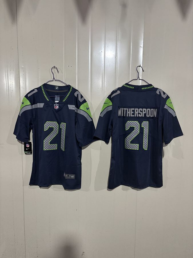 Seahawks #21 Navy Blue Jersey