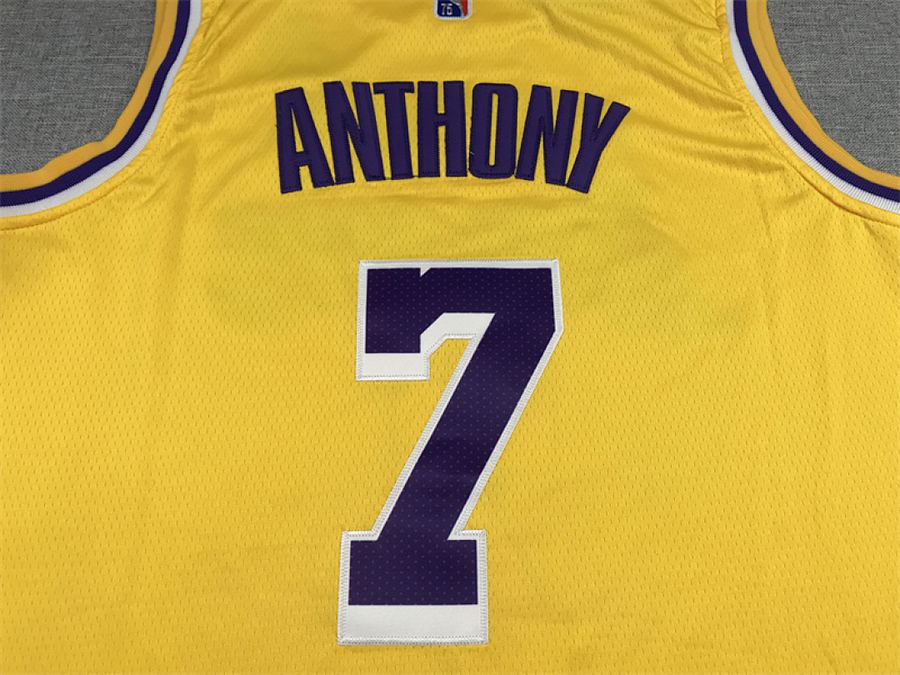 Lakers #7 Yellow Crew Neck Nike Jersey