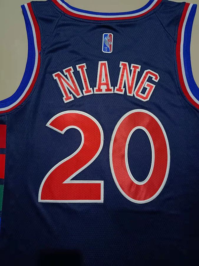 76ers #20 Navy Blue 75th Anniversary Diamond Jersey