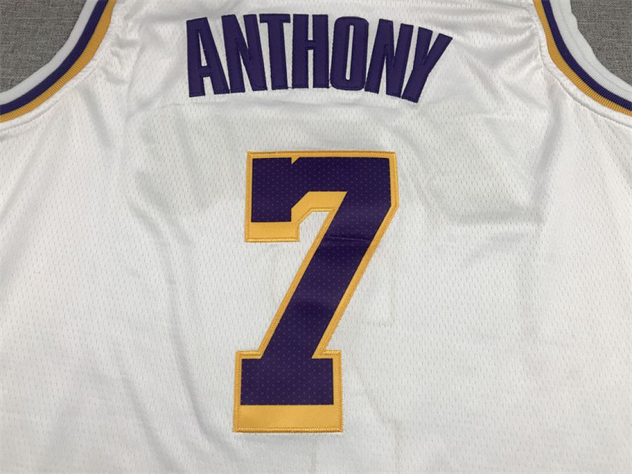 Lakers #7 White Crew Neck Nike Jersey