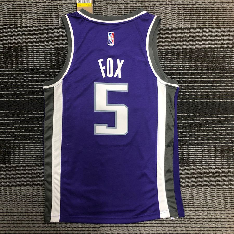 Kings #5 De'Aaron Fox 75th Anniversary Heat Pressed Jersey