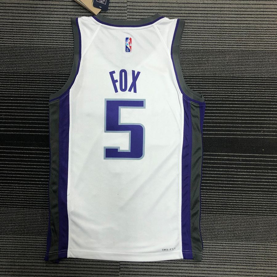 Kings #5 De'Aaron Fox 75th Anniversary Heat Pressed Jersey