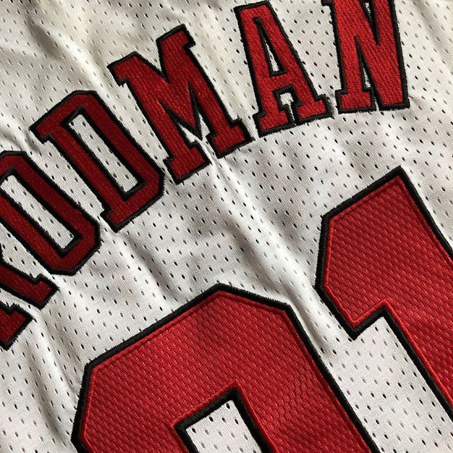 Bulls #91 White Embroidered Jersey XS-XXL