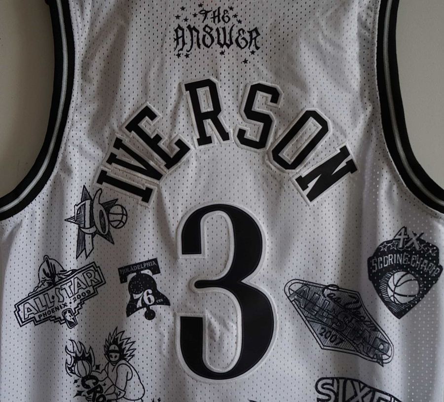 76ers #3 Allen Iverson Black Jersey