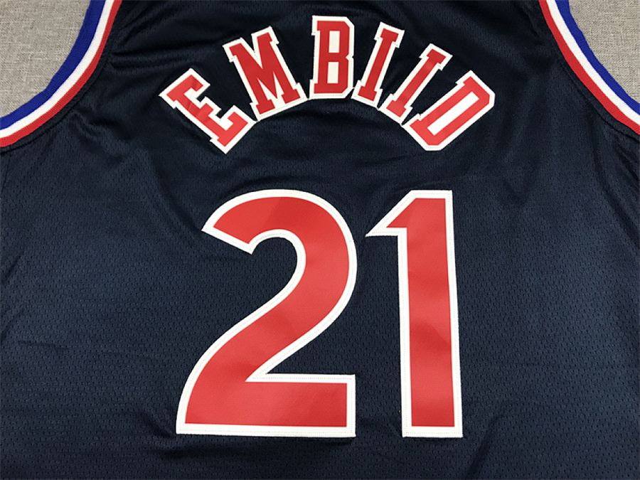 76ers #21 Navy Blue City Edition Jersey