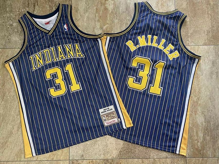 Pacers #31 Blue Retro Embroidered Jersey
