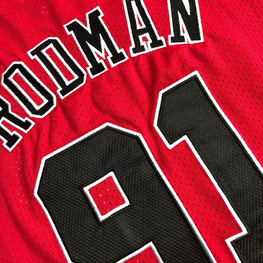 Bulls #91 Red Embroidered Jersey XS-XXL