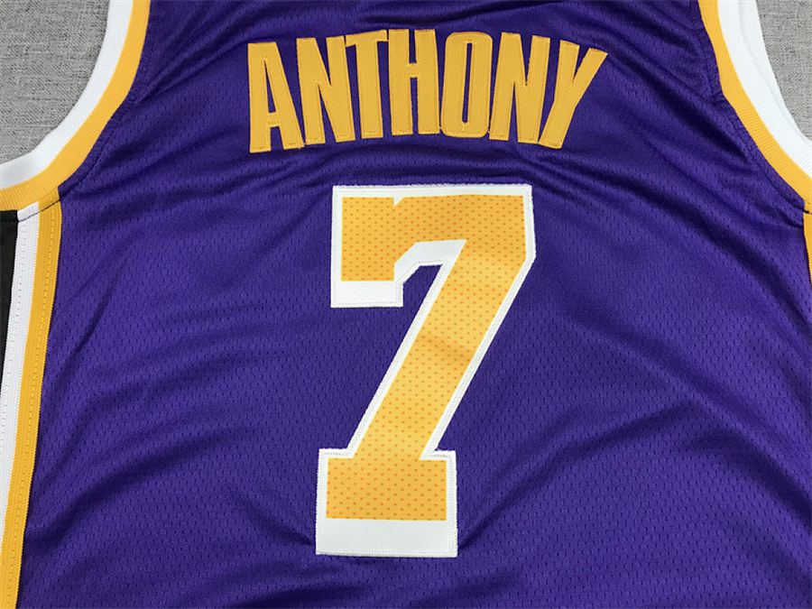 Lakers #7 Purple 75th Anniversary Crew Neck Jersey