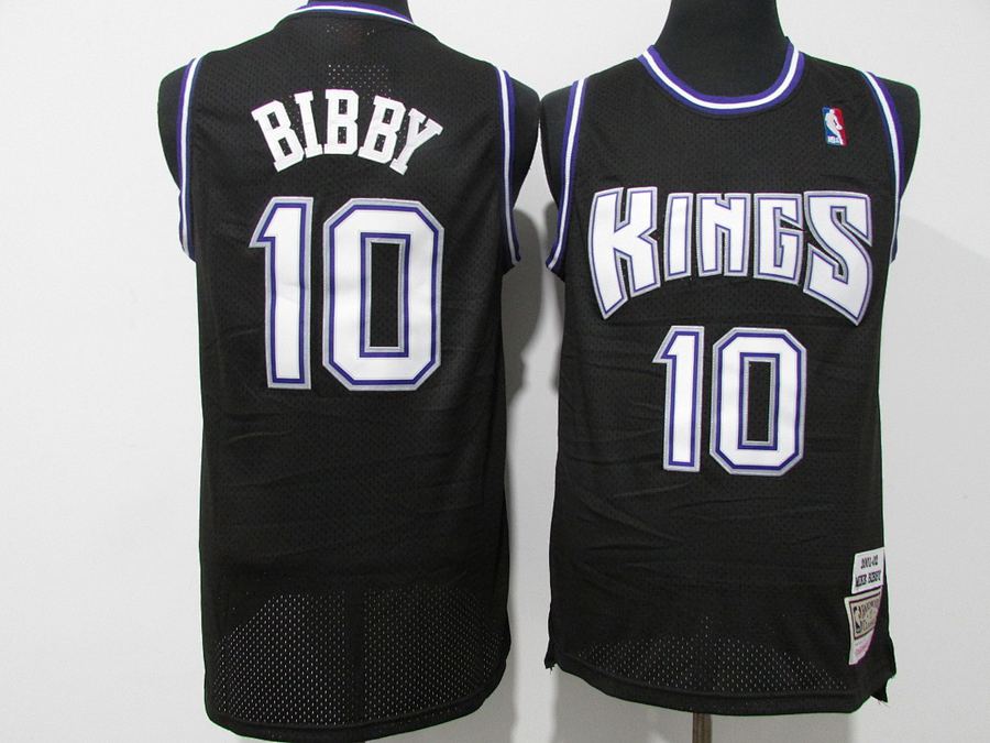 Kings #10 Mike Bibby Black Retro Jersey