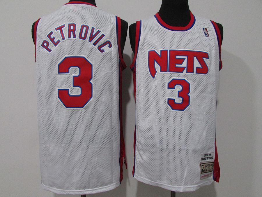 Nets #3 White Retro Jersey
