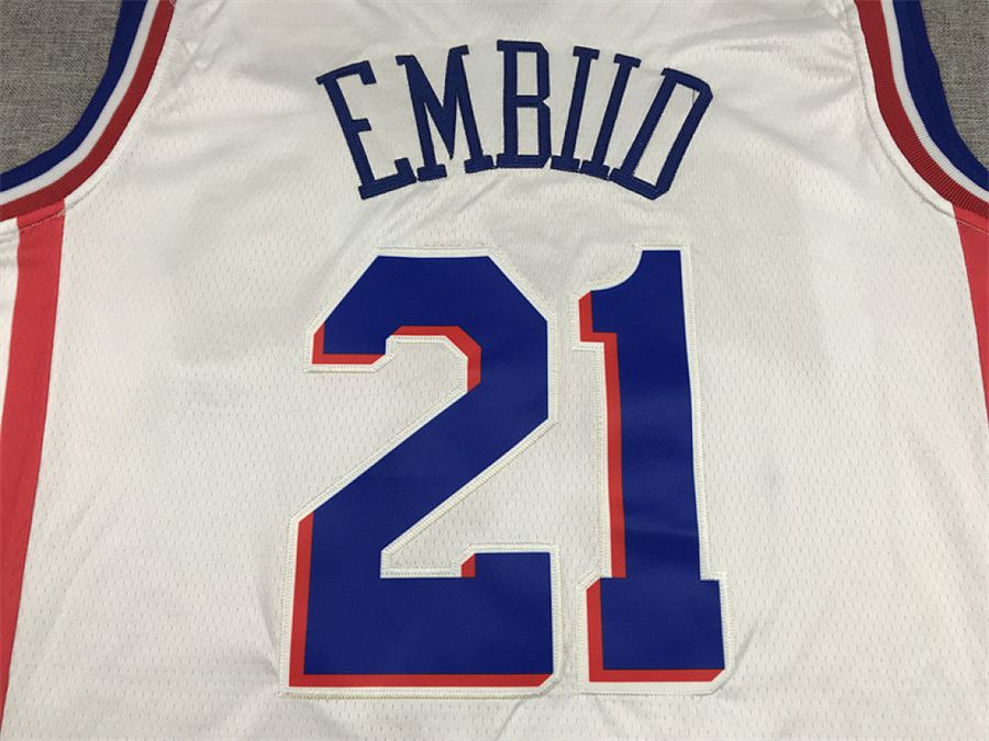 76ers #21 White Jersey