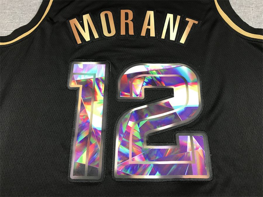 Grizzlies #12 Black Gold Diamond Edition Jersey