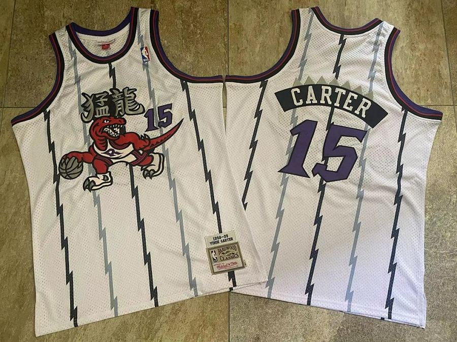Raptors #15 Vince Carter White Retro Jersey