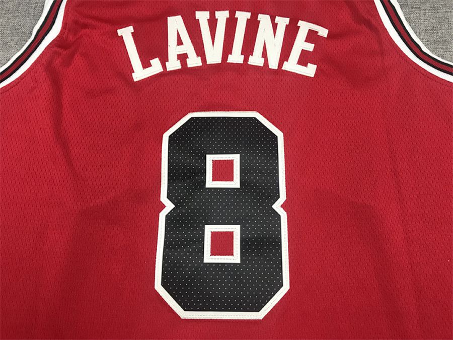 Bulls #8 Red 75th Anniversary Jersey