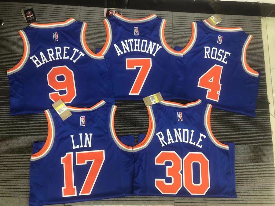 Knicks Blue Heat Pressed Jersey