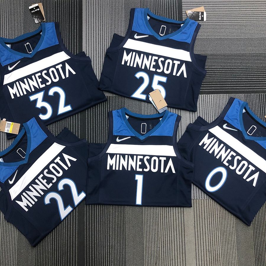 Timberwolves Blue 75th Anniversary Heat Pressed Jersey