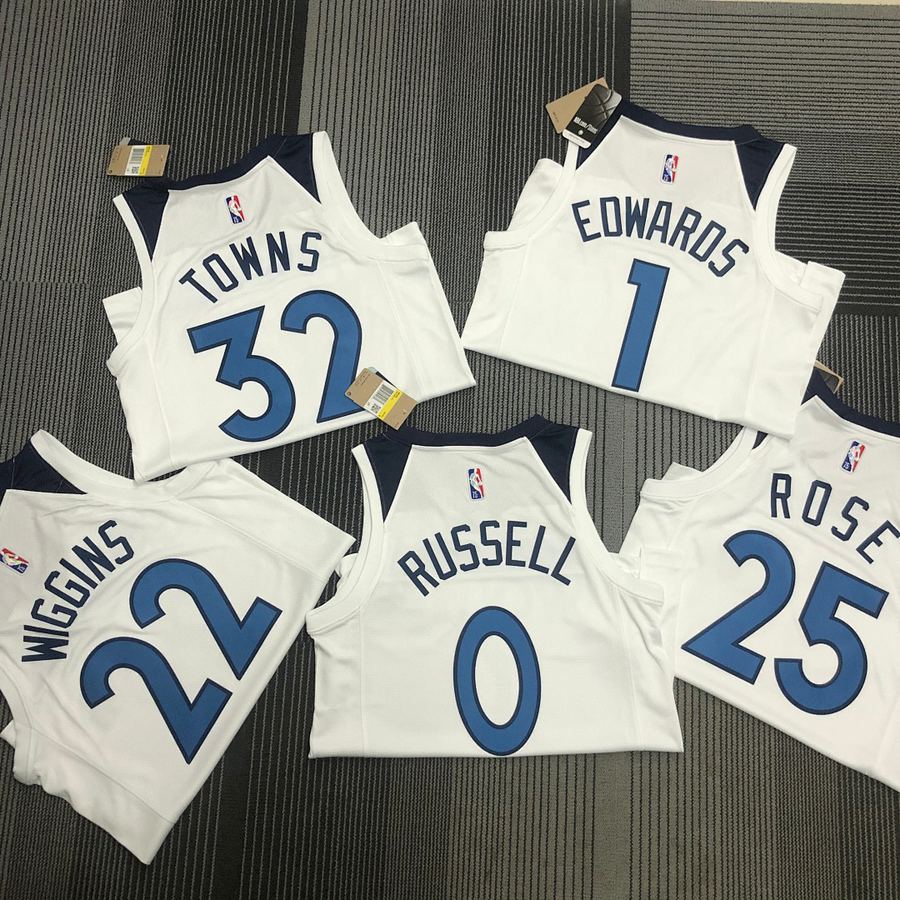 Timberwolves White 75th Anniversary Heat Pressed Jersey