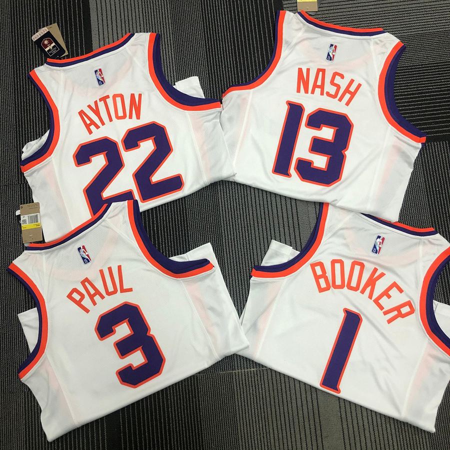 Suns White 75th Anniversary Heat Pressed Jersey