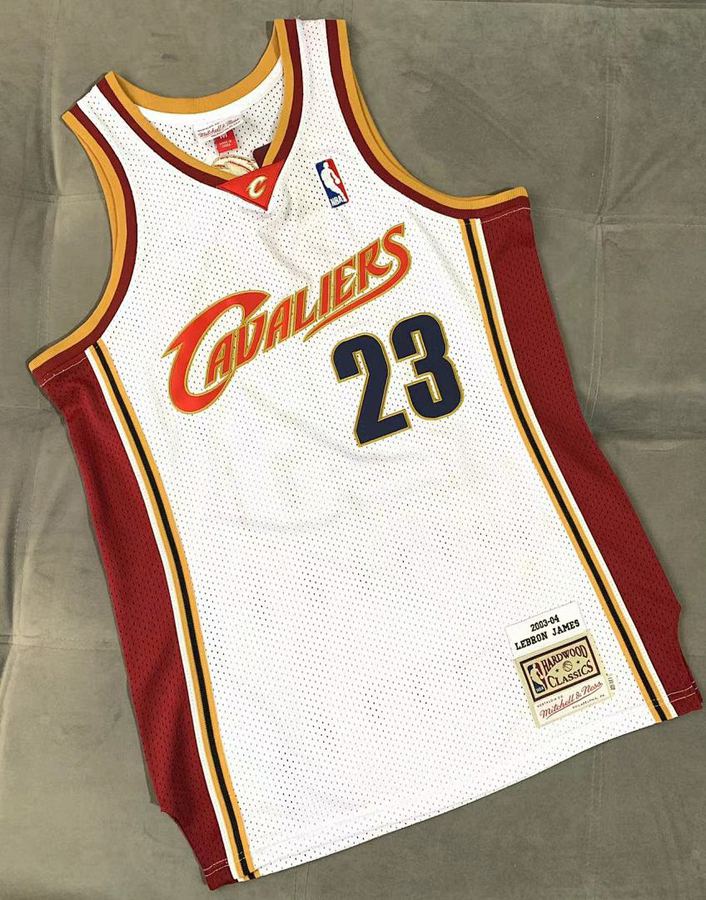 Cavaliers #23 LeBron James White Retro Embroidered Jersey