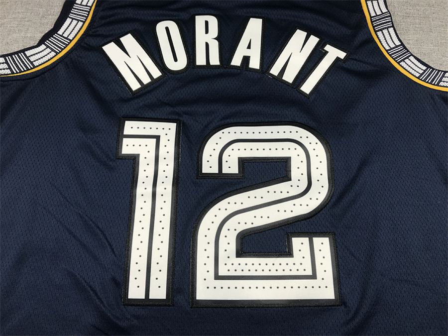 Grizzlies #12 Navy Blue City Edition Embroidered Jersey