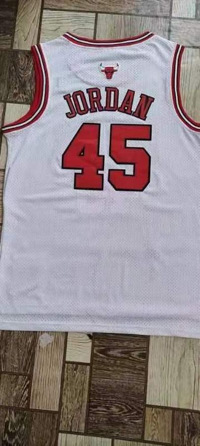 Bulls #45 White Retro Jersey