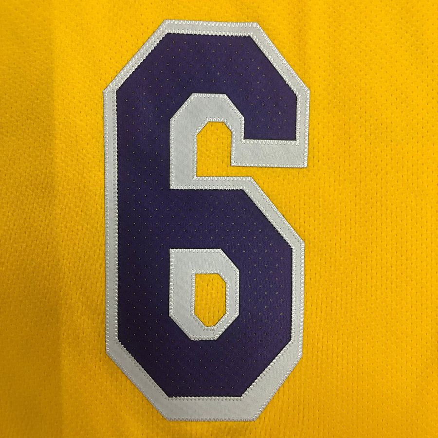 Lakers #6 LeBron James Yellow Jersey