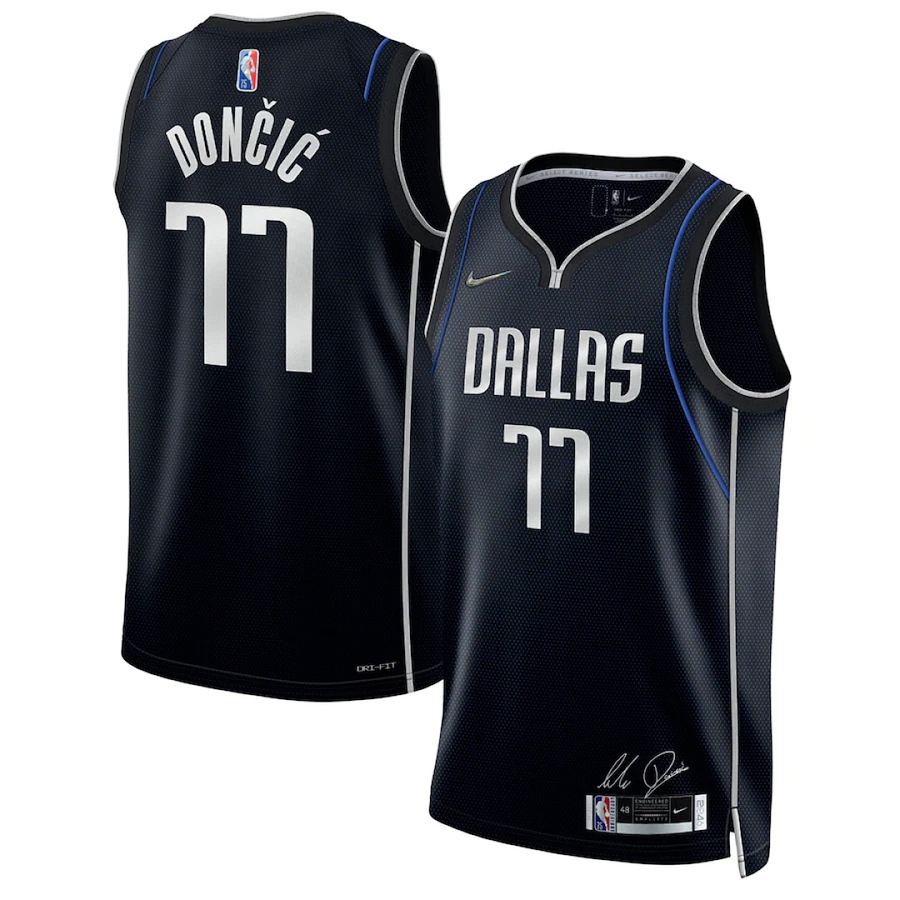 Mavericks Luka Doncic Black 75th Anniversary Jersey