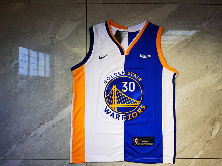 Warriors #30 Blue White Jersey