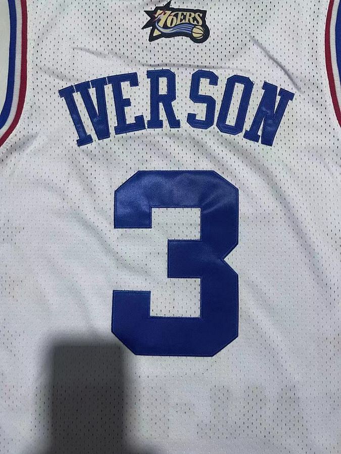 76ers #3 Allen Iverson White All-Star Retro Jersey