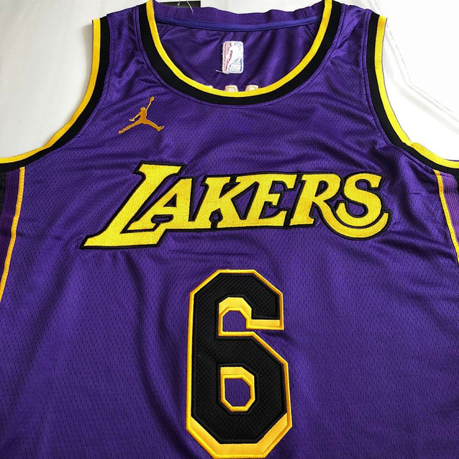 Lakers #6 Purple Retro Jersey XS-XXL