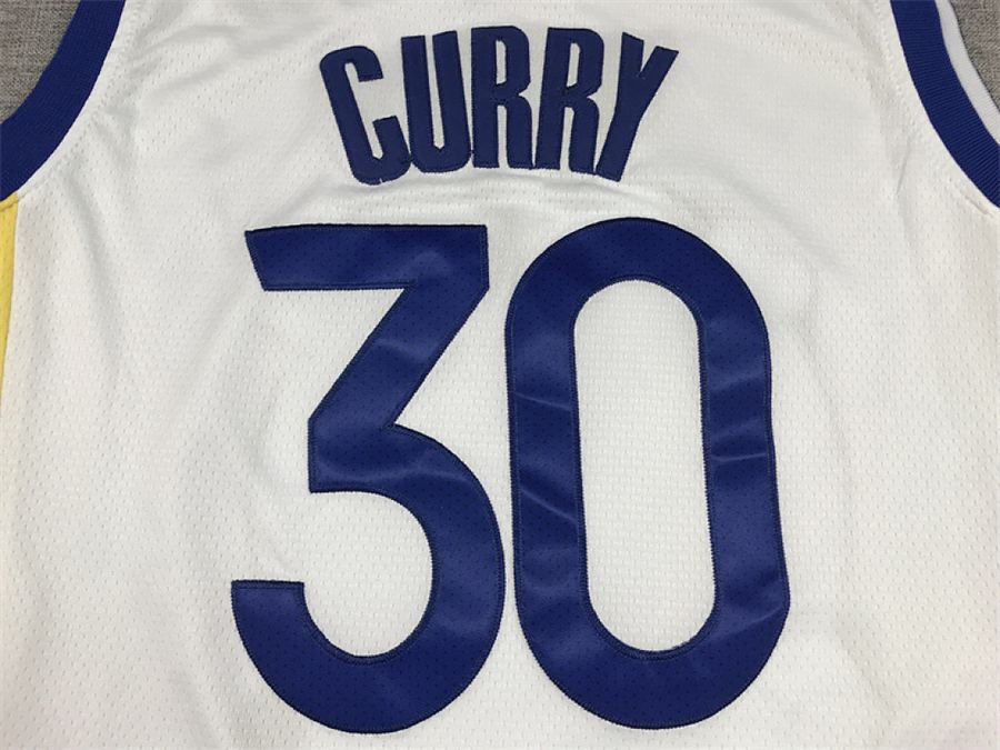 Warriors #30 White Jersey