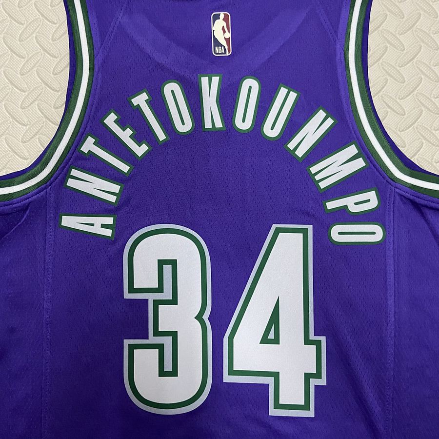 Bucks #34 Giannis Antetokounmpo Retro Jersey