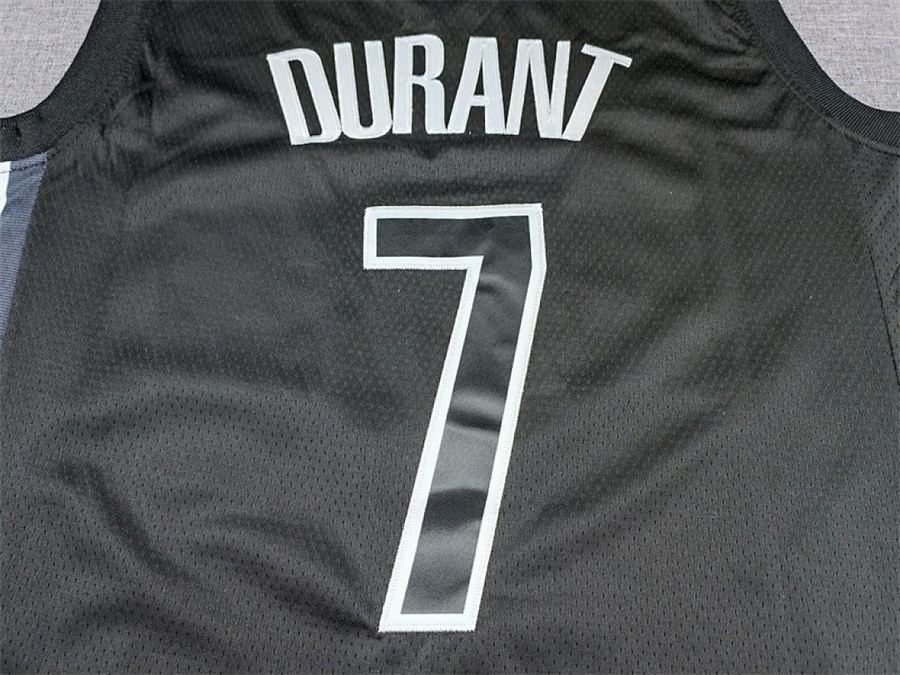 Nets #7 Black Statement Embroidered Jersey