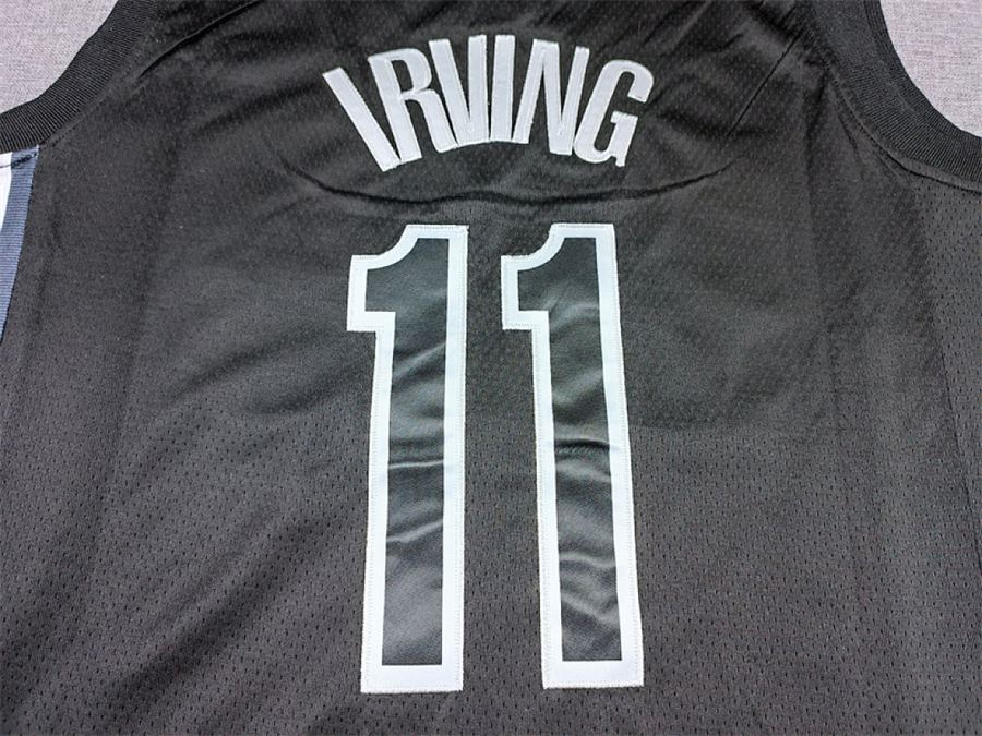 Nets #11 Black Statement Embroidered Jersey