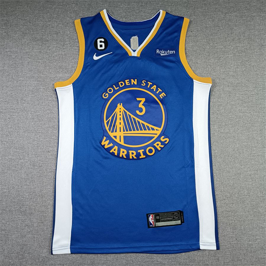 Warriors #3 Blue Embroidered Jersey