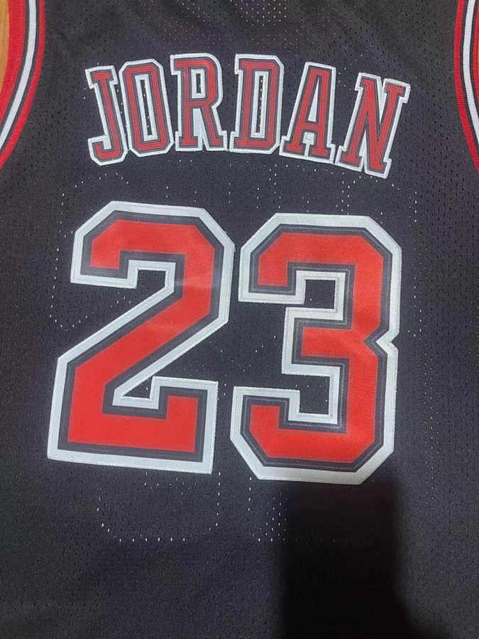 Bulls #23 Black Retro Jersey
