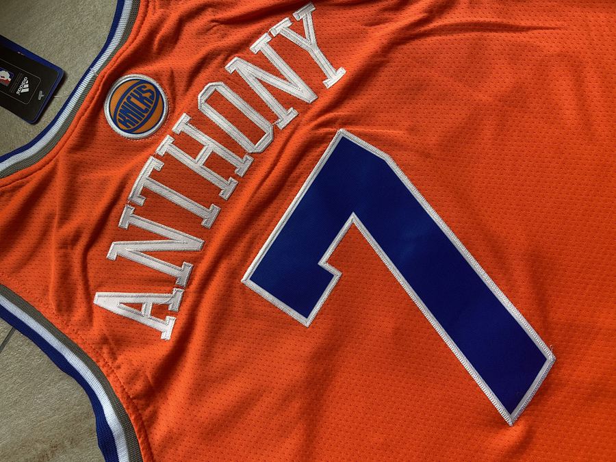 Knicks #7 Carmelo Anthony Red Jersey