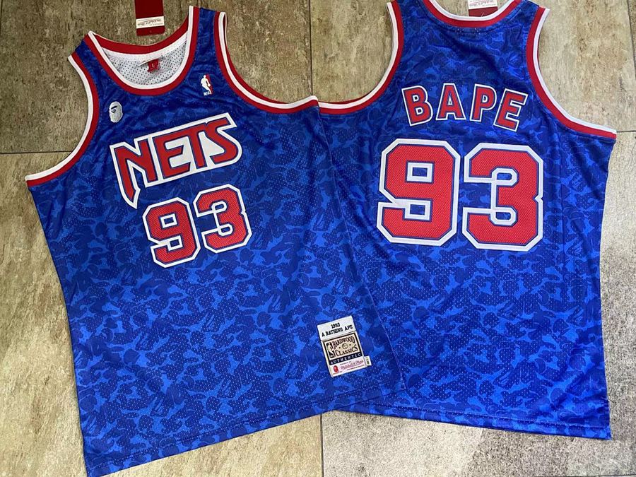 Nets #93 Blue Embroidered Jersey