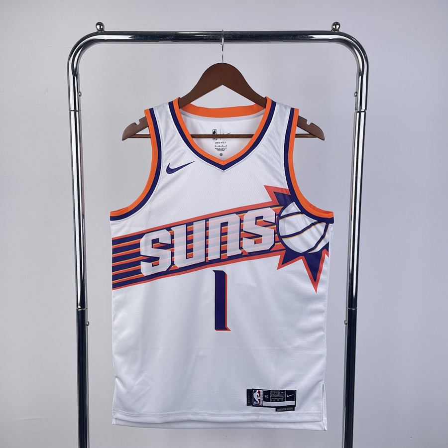 Suns #1 Devin Booker White Jersey