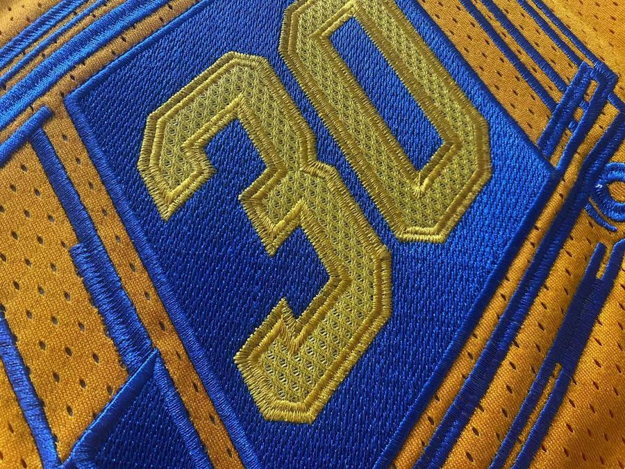 Warriors #30 Stephen Curry Retro Embroidered Jersey