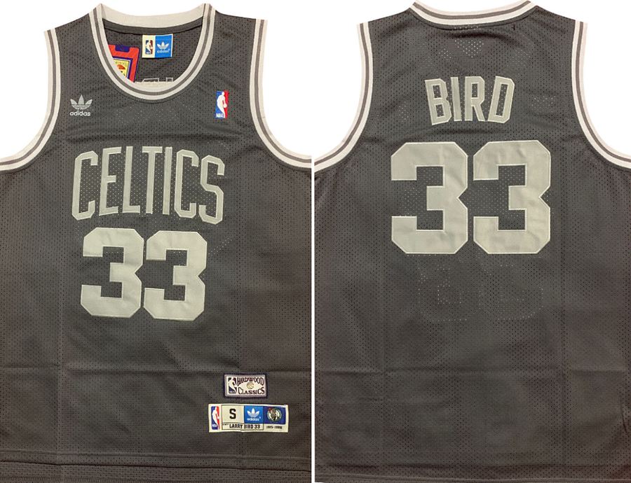 Celtics #33 Larry Bird Gray Retro Jersey