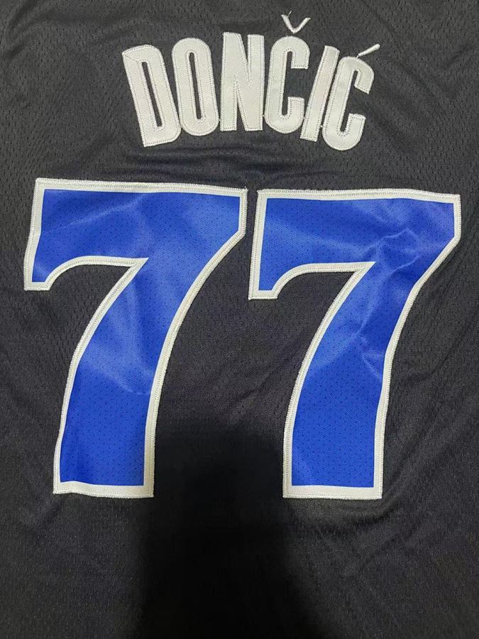 Mavericks #77 Black Nike Jersey