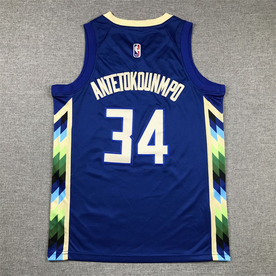 Bucks #34 Blue City Edition Kids Jersey