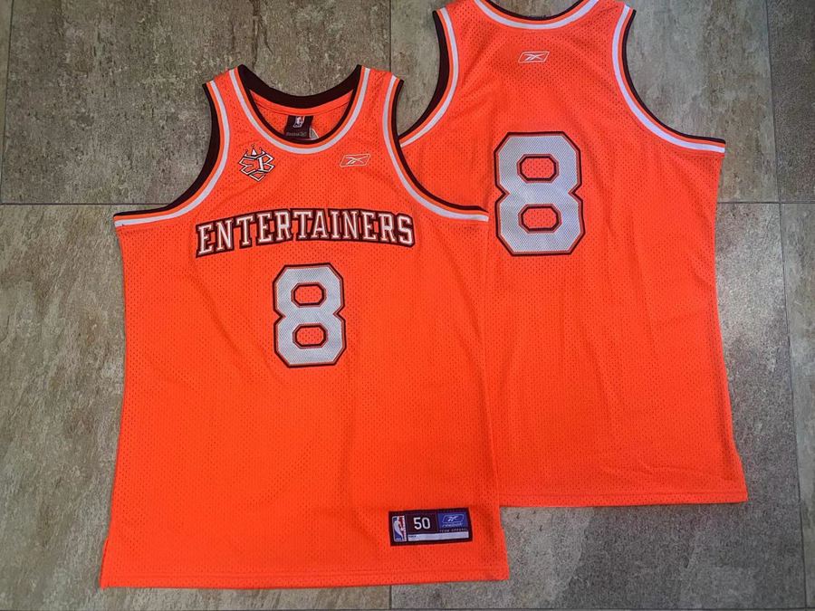 Lakers #8 Kobe Bryant Orange Embroidered Jersey