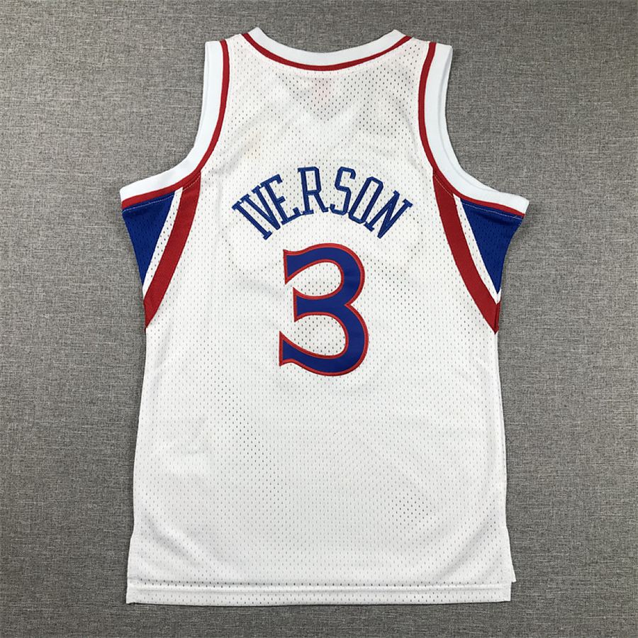 76ers #3 White Kids Jersey