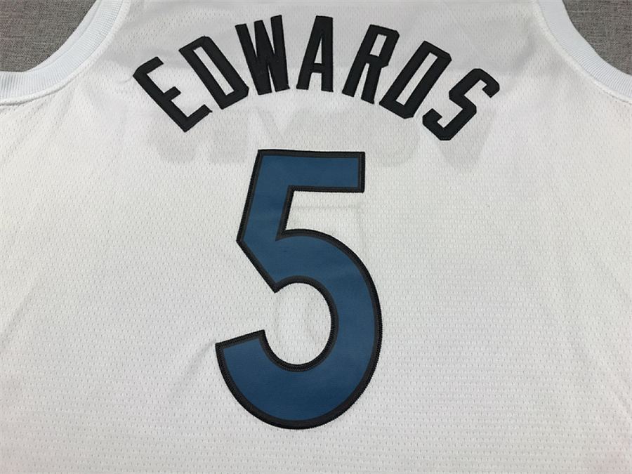 Timberwolves #5 White Jersey