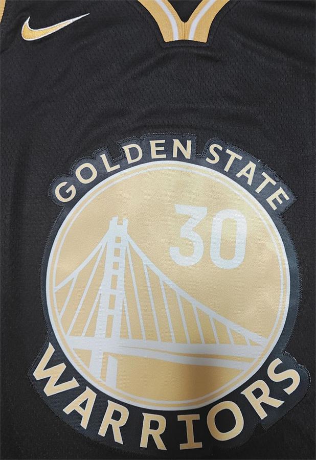 Warriors #30 Stephen Curry Black Gold Jersey
