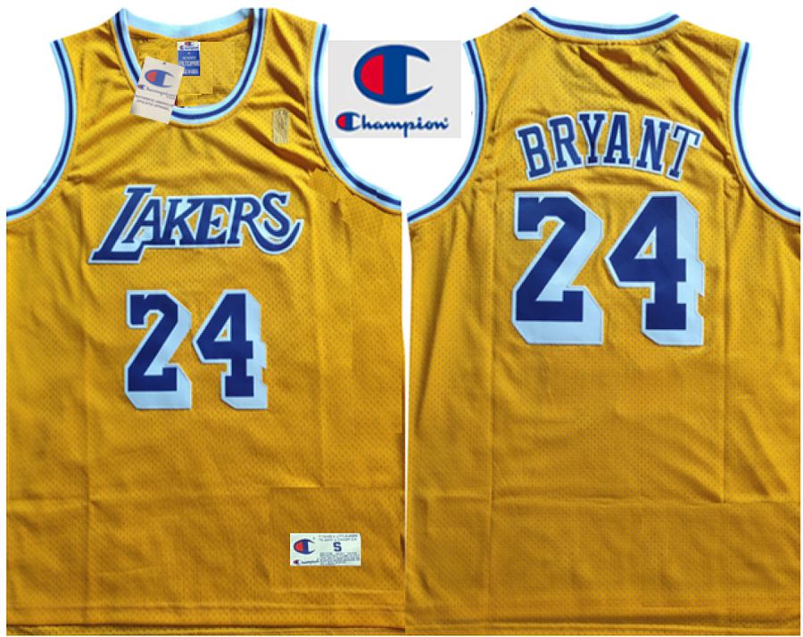 Lakers #24 Kobe Bryant Yellow Jersey
